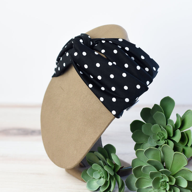 Button Twist Front Head Wrap in Black (for masks)--Lemons and Limes Boutique