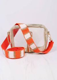 Stadium Striped Strap in Orange--Lemons and Limes Boutique