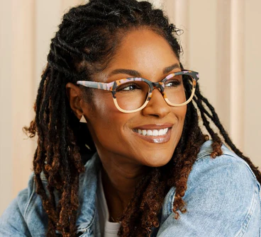 Georgia (Blue Light) Readers in Pink Botanico by Peepers-Lemons and Limes Boutique