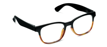 Waverly Blue Light Readers in Black/Amber Tortoise by Peepers