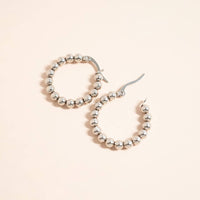 18K Gold PVD Stainless Steel Circle Ball Hoop Earrings-Lemons and Limes Boutique