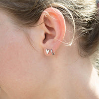 18K Gold PVD Stainless Steel White Heart Stud Earrings-Lemons and Limes Boutique