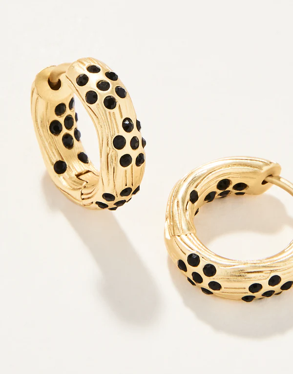 Sand Bar Midi Hoop Earrings in Black Spartina-Lemons and Limes Boutique