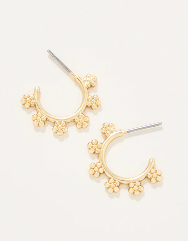 Spartina Hawthorn Midi Hoop Earrings in Gold-Lemons and Limes Boutique