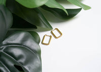 18K Gold PVD Rounded Rectangle Everyday Huggie Earrings: Stainless-Lemons and Limes Boutique