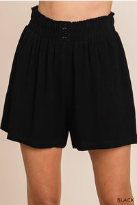 Soft Blended Button Detail Shorts in Coral-Lemons and Limes Boutique