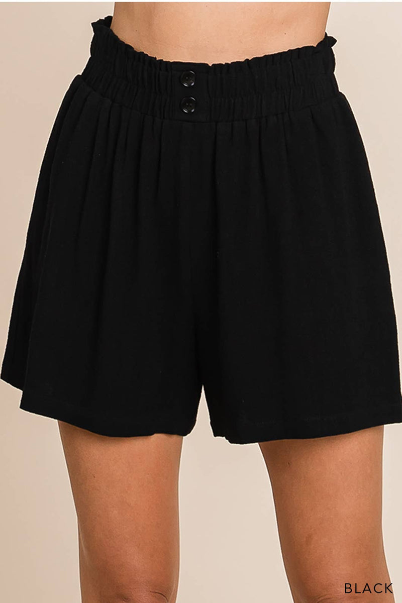 Soft Blended Button Detail Shorts in Coral-Lemons and Limes Boutique