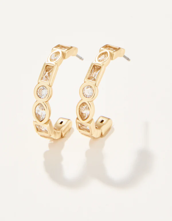 Spartina Shine Bright Hoop Earrings Crystal-Lemons and Limes Boutique
