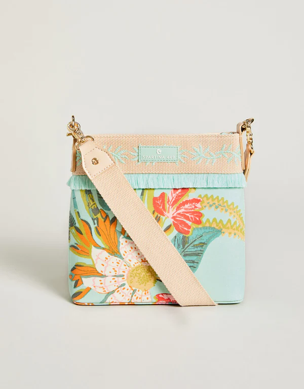 Spartina Hipster Queenie in Tropical Floral Sea Foam-Lemons and Limes Boutique