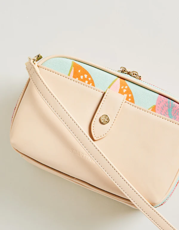 Spartina Meryl Crossbody in Queenie Tropical Floral Sea Foam-Lemons and Limes Boutique