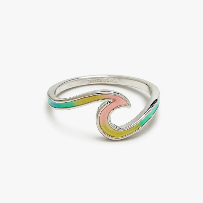 Tie Dye Wave Ring in Silver Assorted Sizes Pura Vida--Lemons and Limes Boutique