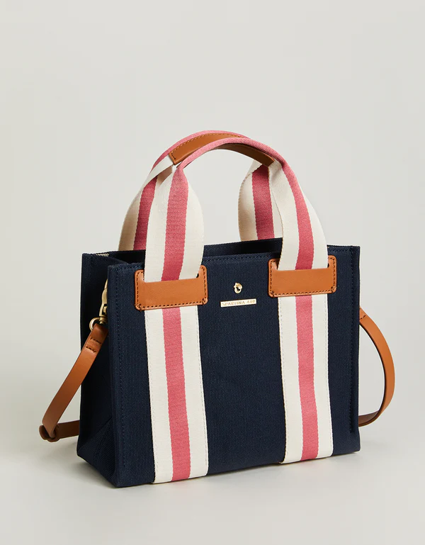 Charlie Crossbody Mini Tote in Navy Spartina--Lemons and Limes Boutique