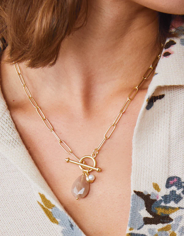 Suzy Toggle Necklace 18" Blush-Lemons and Limes Boutique