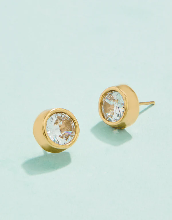 Lighthouse Stud Earrings Cubic Zirconia Spartina-Lemons and Limes Boutique