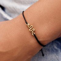 Snake Gold Charm Bracelet in Black Pura Vida--Lemons and Limes Boutique