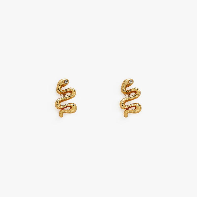 Snake Stud Earrings in Gold Pura Vida--Lemons and Limes Boutique