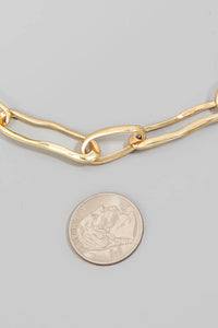 Abstract Oval Chain Necklace in Gold-Lemons and Limes Boutique