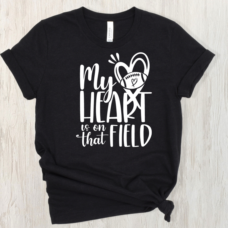 My Heart Is On That Field Short Sleeve Tee-XS-Black-Lemons and Limes Boutique