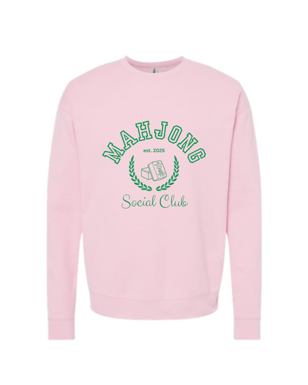 Mahjong Social Club on Pink Crewneck-Lemons and Limes Boutique