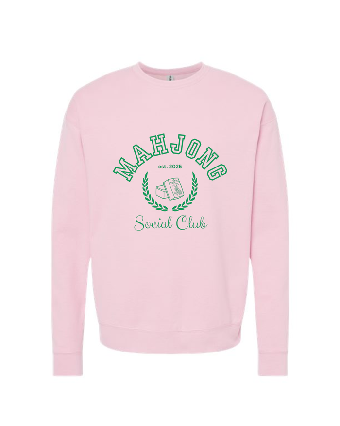 Mahjong Social Club on Pink Crewneck-Lemons and Limes Boutique