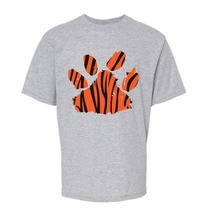 Striped Tiger Paw Print Graphic Tee--Lemons and Limes Boutique