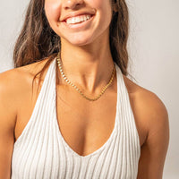 18K Gold PVD Stainless Steel Sunburst Chain Necklace-Lemons and Limes Boutique