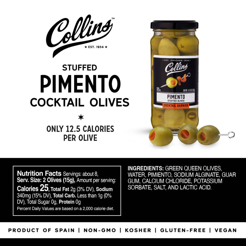 5 oz. Gourmet Martini Pimento Olives by Collins--Lemons and Limes Boutique