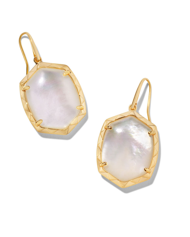 Daphne Drop Earrings in Gold Ivory Mother of Pearl by Kendra Scott--Lemons and Limes Boutique