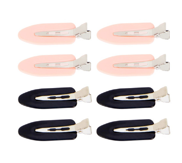 Cala No Crease Hair Setting Clips (8 Pieces) in Pink/Black--Lemons and Limes Boutique