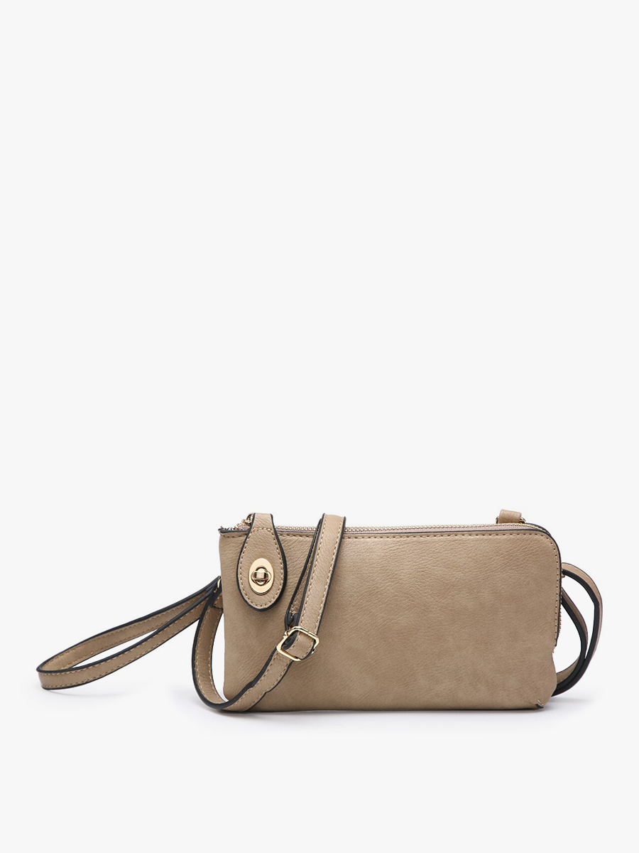 Kendall Crossbody/Wristlet in Taupe-Lemons and Limes Boutique