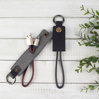 Key Chain with iPhone Charging Cable-Keychain-Black-Lemons and Limes Boutique