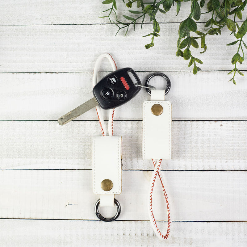 Key Chain with iPhone Charging Cable-Keychain-White-Lemons and Limes Boutique