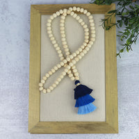 Kinsey Wood Bead and Tassel Statement Necklace--Lemons and Limes Boutique