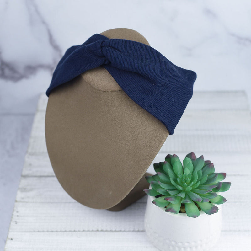 Twist Front Head Wrap / Headbands - Child Size-Navy-Lemons and Limes Boutique