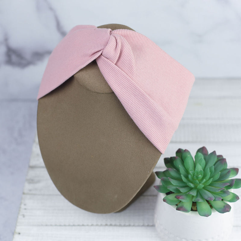 Twist Front Head Wrap / Headband Adult (Mommy and Me Available)!-Light Pink-Lemons and Limes Boutique