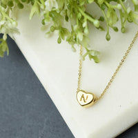 Luxe Collection: 18K Gold Initial Heart Necklace-N-Lemons and Limes Boutique