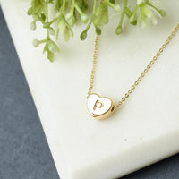Luxe Collection: 18K Gold Initial Heart Necklace-P-Lemons and Limes Boutique
