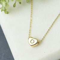 Luxe Collection: 18K Gold Initial Heart Necklace-O-Lemons and Limes Boutique