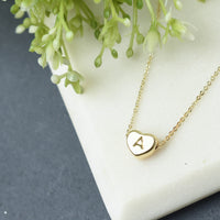 Luxe Collection: 18K Gold Initial Heart Necklace-A-Lemons and Limes Boutique