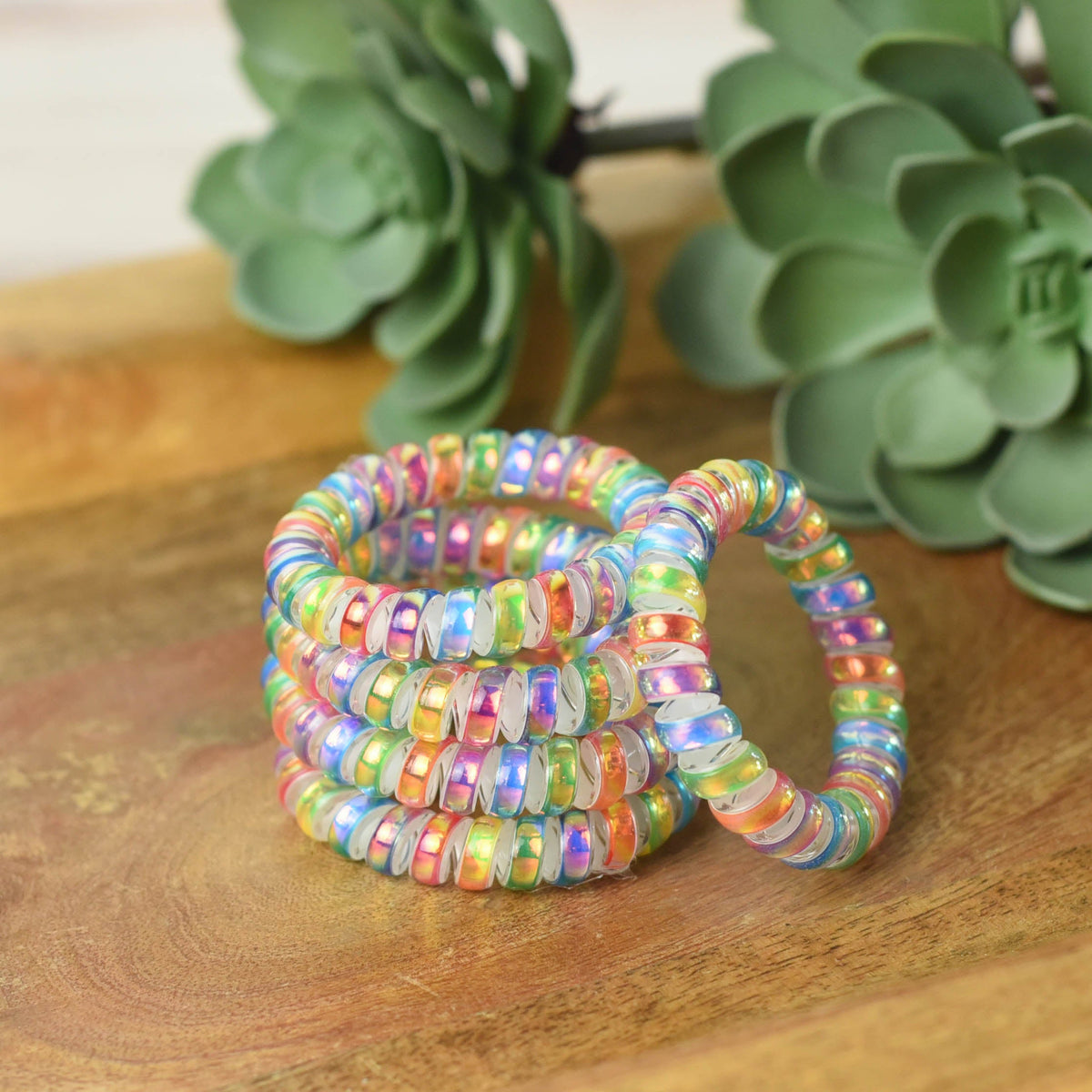 Large Lauren Lane Hair Coil Set in Metallic Rainbow-Coils-Lemons and Limes Boutique