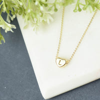 Luxe Collection: 18K Gold Initial Heart Necklace-L-Lemons and Limes Boutique