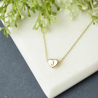 Luxe Collection: 18K Gold Initial Heart Necklace-J-Lemons and Limes Boutique