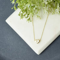 Luxe Collection: 18K Gold Initial Heart Necklace--Lemons and Limes Boutique