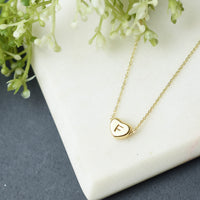 Luxe Collection: 18K Gold Initial Heart Necklace-F-Lemons and Limes Boutique