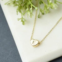 Luxe Collection: 18K Gold Initial Heart Necklace-E-Lemons and Limes Boutique