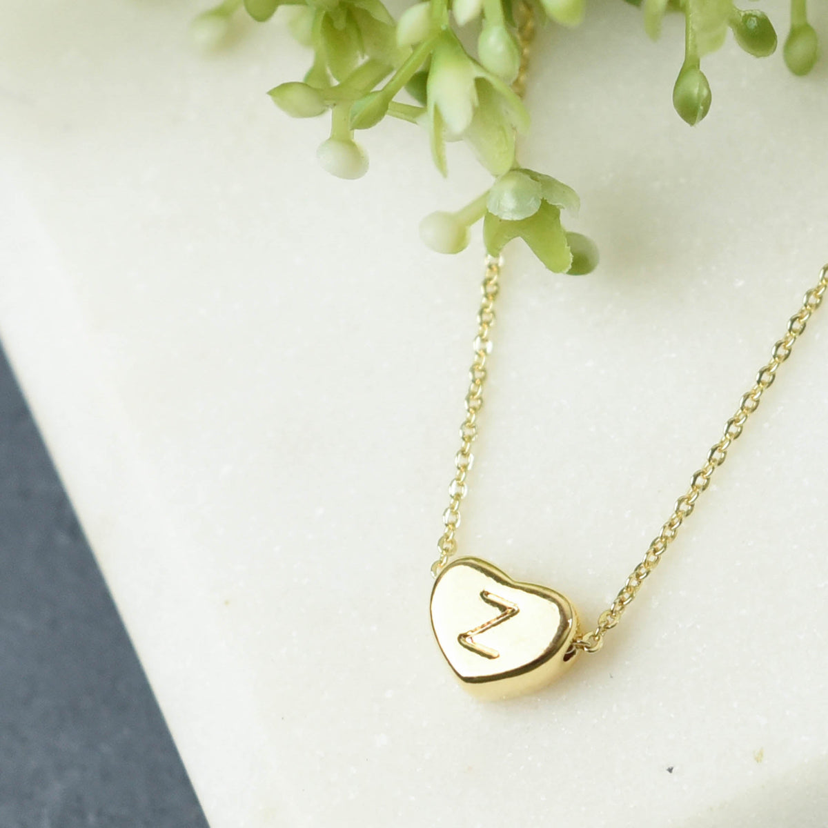 Luxe Collection: 18K Gold Initial Heart Necklace-Z-Lemons and Limes Boutique