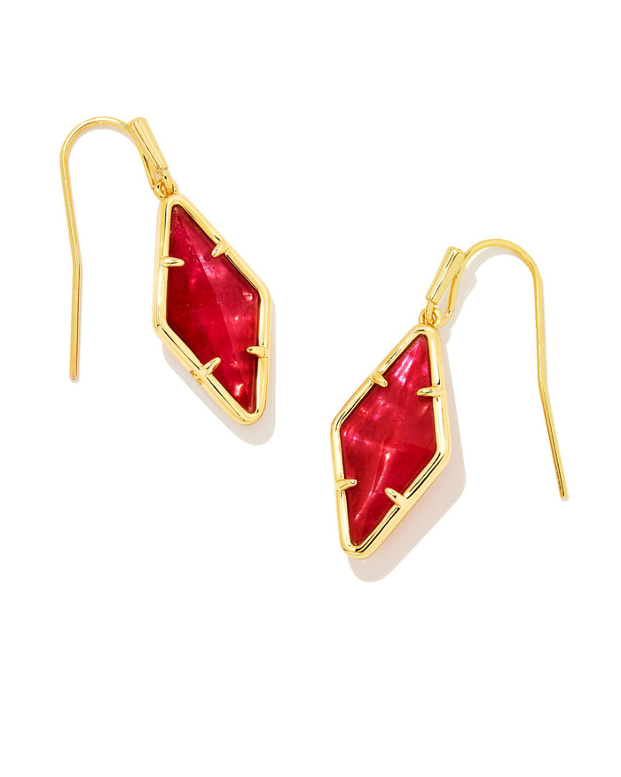 Kinsley Drop Earrings in Gold Raspberry Illusion by Kendra Scott-Lemons and Limes Boutique