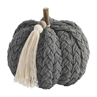 Gray Braided Pumpkin by Mudpie-Lemons and Limes Boutique