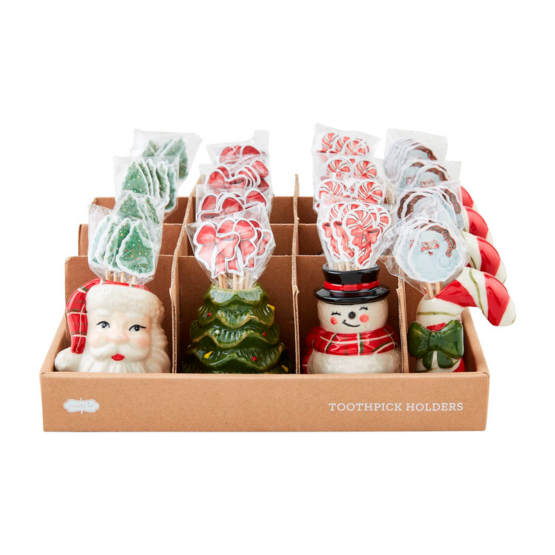 Christmas Toothpick Caddy Sets by Mudpie--Lemons and Limes Boutique