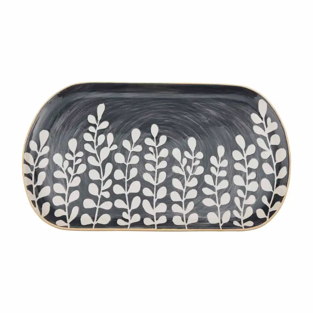 Blue Leaf Serving Platter-Lemons and Limes Boutique